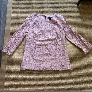 J. Crew Pink Lace Blouse